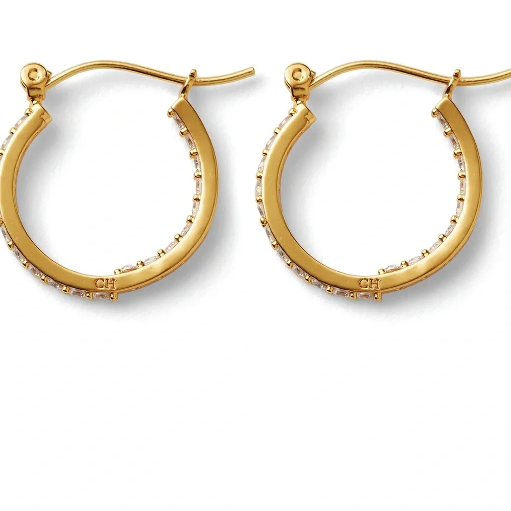 Crystal Haze Mini Serena Hoops - 18k gold plated - Picture 3 of 6